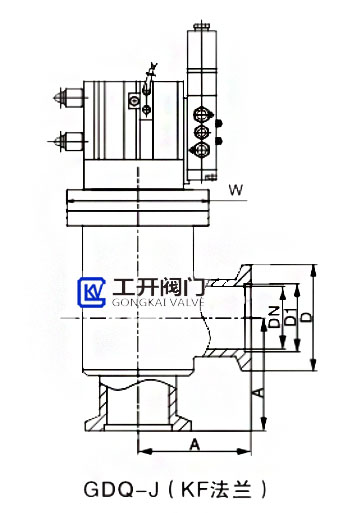 GDQ-J氣動(dòng)高真空擋板閥KF法蘭尺寸