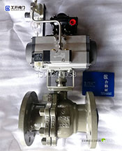 Q641F-25C-DN80氣動法蘭球閥實物圖